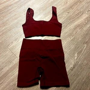 Maroon athletic set